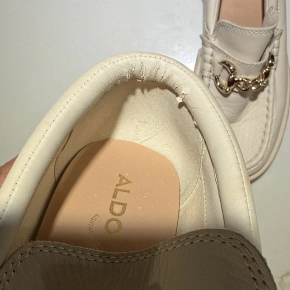 ALDO Lightweight Platform Chain Loafers Off White Size 8 - Picture 10 of 12